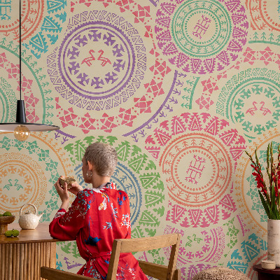 Photo wall mural with a colorful mandala design