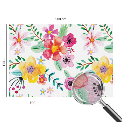 Wall mural for living room with a fresh floral design