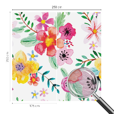Wall mural for living room with a fresh floral design