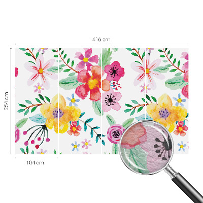 Wall mural for living room with a fresh floral design