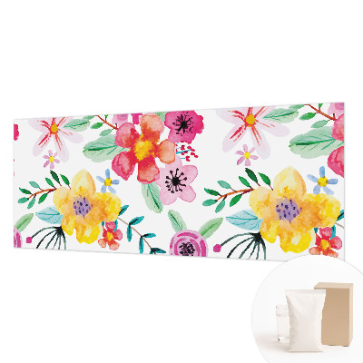 Wall mural for living room with a fresh floral design