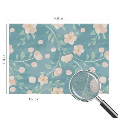 Wallpaper mural for living room with a floral design