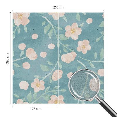 Wallpaper mural for living room with a floral design