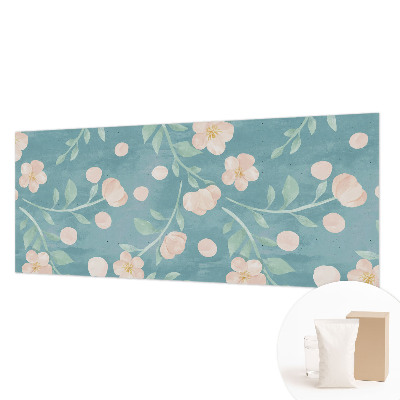 Wallpaper mural for living room with a floral design