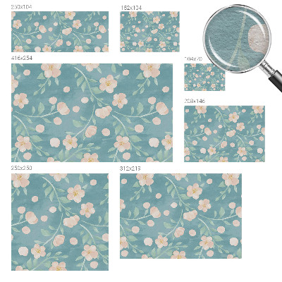 Wallpaper mural for living room with a floral design