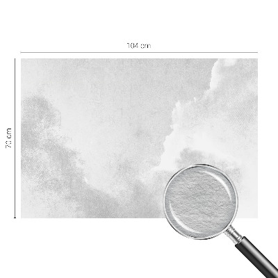 Bedroom wall mural wallpaper with a subtle cloud pattern