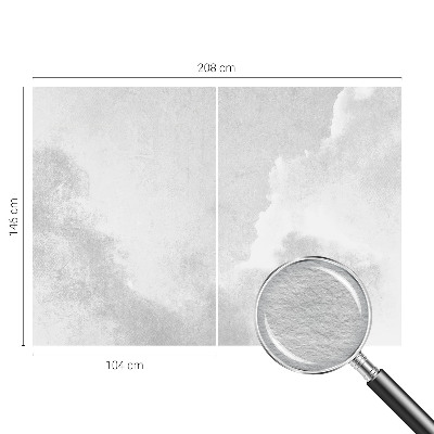 Bedroom wall mural wallpaper with a subtle cloud pattern