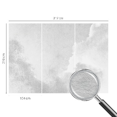 Bedroom wall mural wallpaper with a subtle cloud pattern