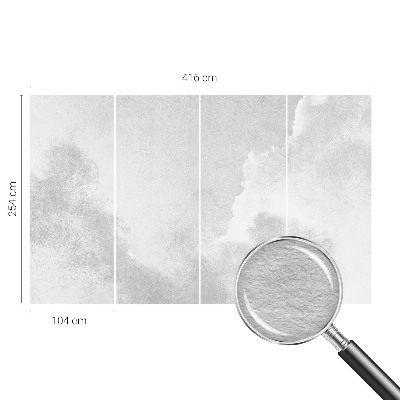Bedroom wall mural wallpaper with a subtle cloud pattern