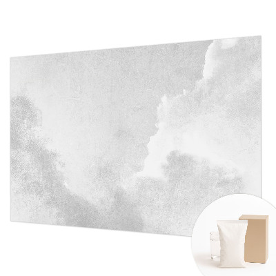 Bedroom wall mural wallpaper with a subtle cloud pattern