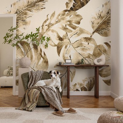 Large wall mural with an exotic flora design