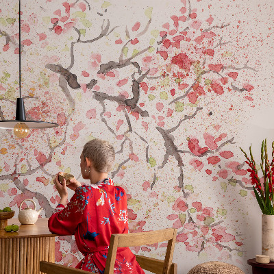 Large wallpaper mural Flowering branches