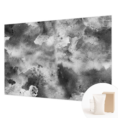 Large wall mural wallpaper with a gray clouds design