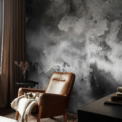 Large wall mural wallpaper with a gray clouds design