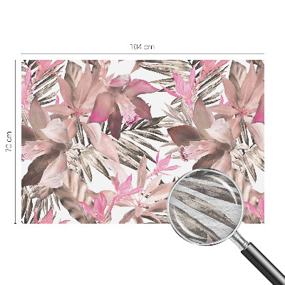 Custom size wall mural with an exotic flowers design