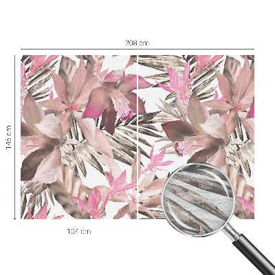 Custom size wall mural with an exotic flowers design