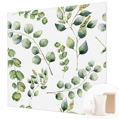 Modern wall mural for living room Green leaves