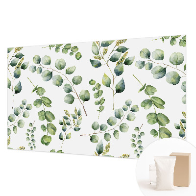 Modern wall mural with green leaves for the living room