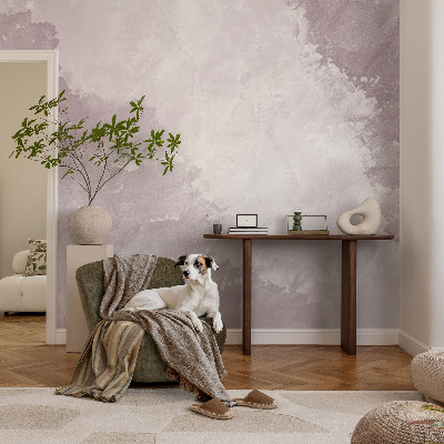 Modern wall mural with a purple abstract design