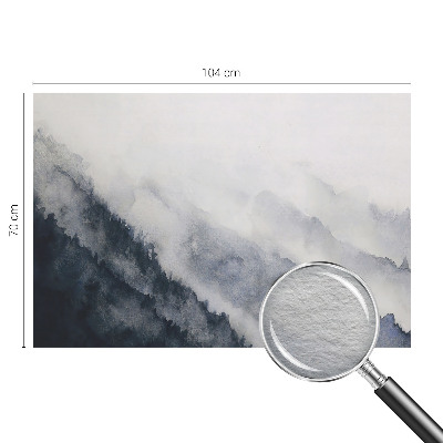 Modern wall mural for bedroom with a mountain fog design