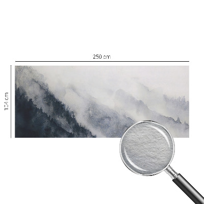 Modern wall mural for bedroom with a mountain fog design