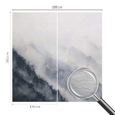Modern wall mural for bedroom with a mountain fog design