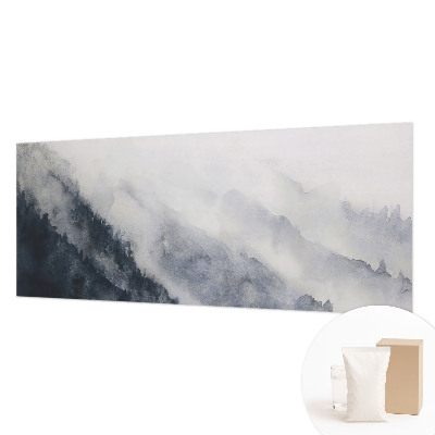 Modern wall mural for bedroom with a mountain fog design