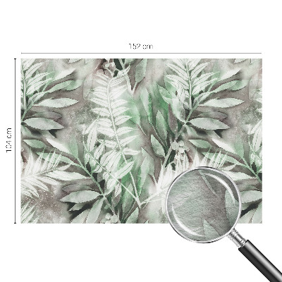 Non-woven photo wallpaper with a watercolor leaves design