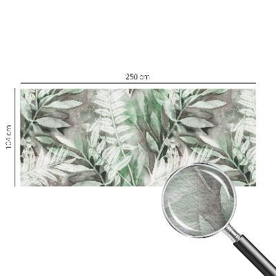 Non-woven photo wallpaper with a watercolor leaves design