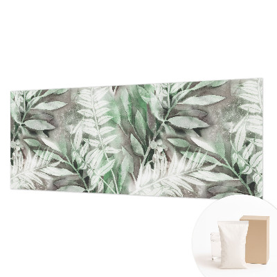 Non-woven photo wallpaper with a watercolor leaves design