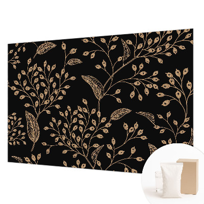 Wall mural with a botanical design evoking elegant foliage