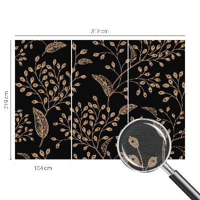 Wall mural with a botanical design evoking elegant foliage