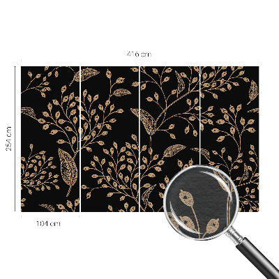 Wall mural with a botanical design evoking elegant foliage