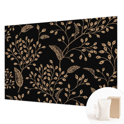 Wall mural with a botanical design evoking elegant foliage