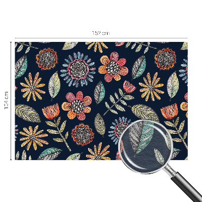 Wallpaper mural with a floral mosaic design