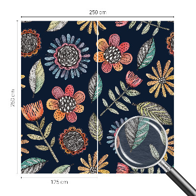 Wallpaper mural with a floral mosaic design