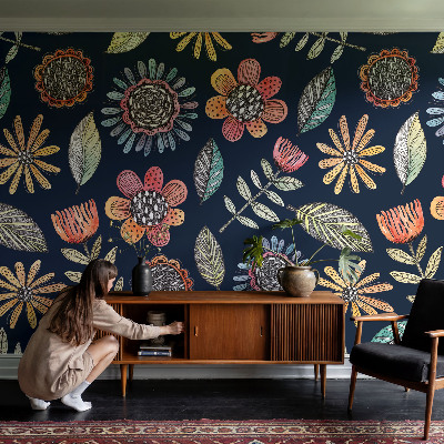 Wallpaper mural Floral mosaic
