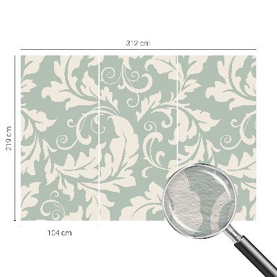 Photo wallpaper with a decorative leaves pattern