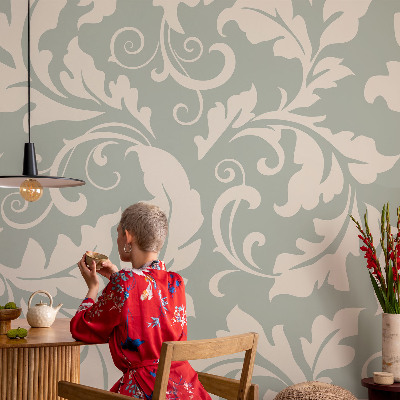 Photo wallpaper with a decorative leaves pattern
