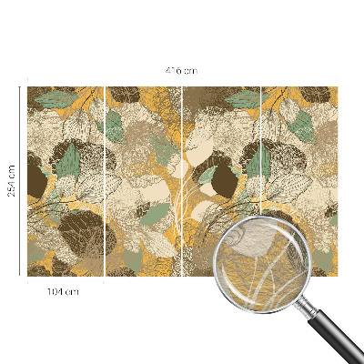 Wall mural for bedroom with a botanical design