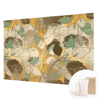 Wall mural for bedroom with a botanical design