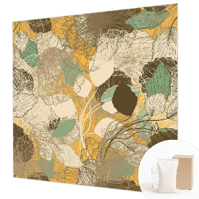Wall mural for bedroom with a botanical design
