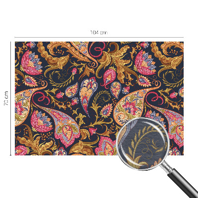 Wall mural for living room with a colorful paisley pattern