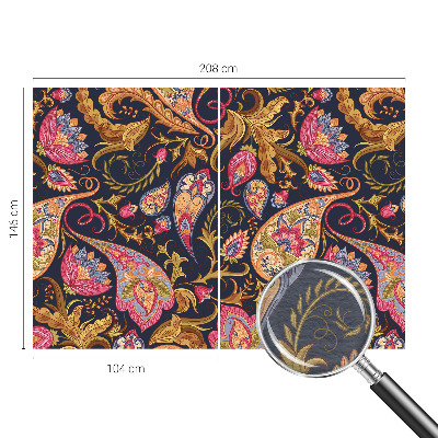Wall mural for living room with a colorful paisley pattern