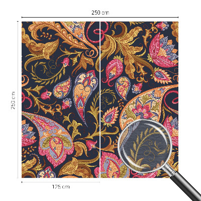 Wall mural for living room with a colorful paisley pattern