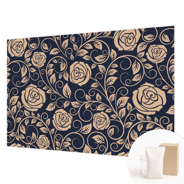 Bedroom wall mural wallpaper with a romantic floral design
