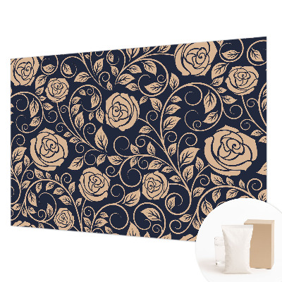 Bedroom wall mural wallpaper with a romantic floral design