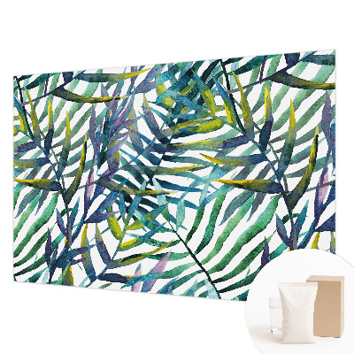 Wallpaper mural for living room with an exotic vegetation motif