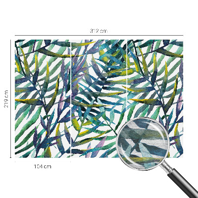 Wallpaper mural for living room with an exotic vegetation motif