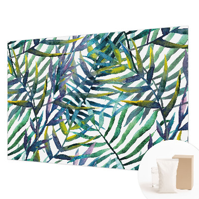 Wallpaper mural for living room with an exotic vegetation motif